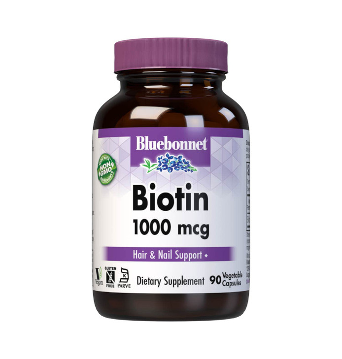 Bluebonnet Nutrition Biotin 1000 Mcg Vegetable Capsules, Biotin is a B Vitamin