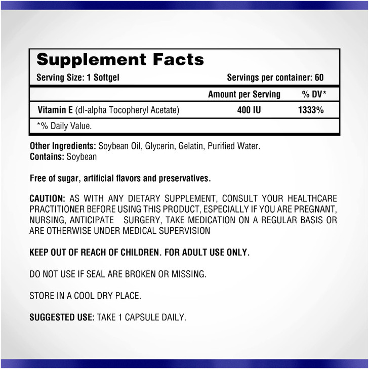 Vitamin E 60 Softgels 400 IU by Natural Systems