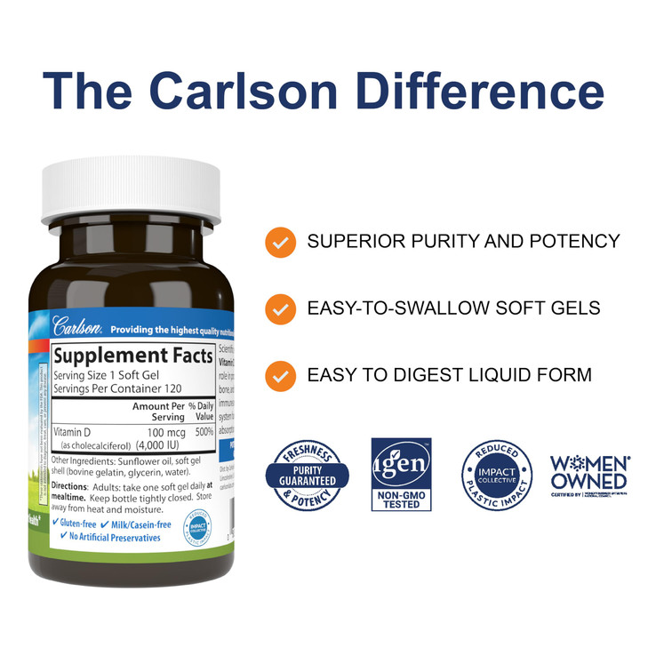 Carlson - Vitamin D3, 4000 IU (100 mcg),