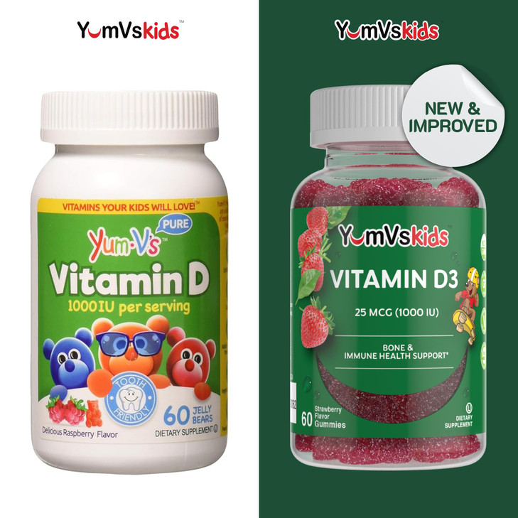 YUM-V's Chewable Vitamin D Gummies for Kids - Vitamin D 1000 IU