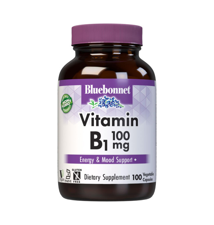 Bluebonnet Vitamin B1 100 mg - Mood Support & Energy Vitamins for Women & Men*