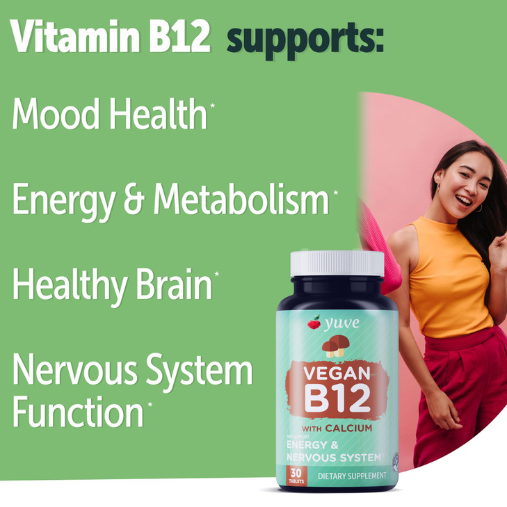 Yuve Vegan B12 with Calcium for Maximum Absorbption