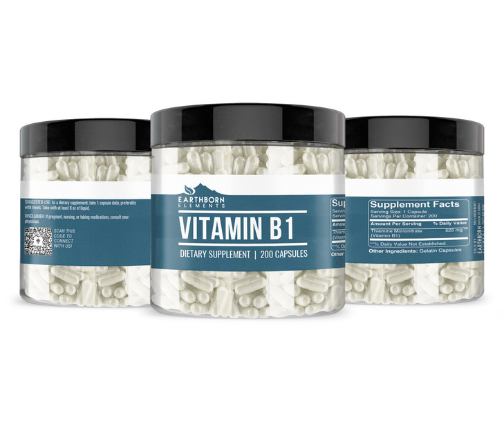 Earthborn Elements Vitamin B1, Thiamine Mononitrate, Pure & Undiluted, No