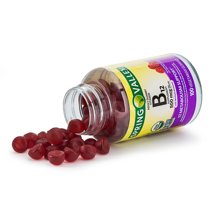 Spring Valley Adult Gummy Vitamin B12, Metabolism Support, Natural Fruit Flavor