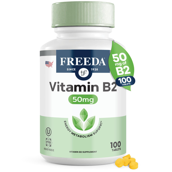 FREEDA Riboflavin Vitamin B2 Tablets - 50mg