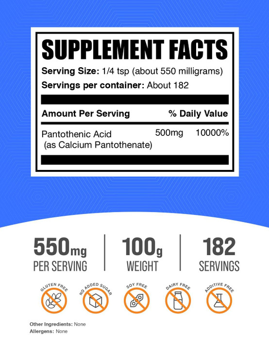 BulkSupplements.com Vitamin B5 Powder - as Calcium Pantothenate, B5 Vitamins