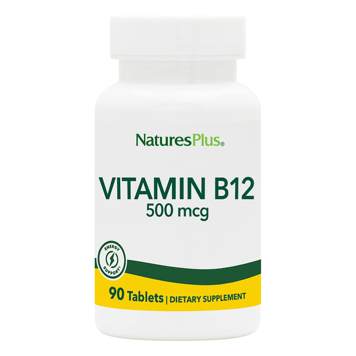 NaturesPlus Vitamin B12 500 mcg - 90 Tablets - Energy & Immune Health Support