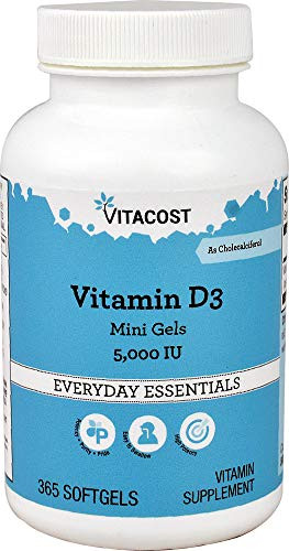 Vitacost Vitamin D3 (As Cholecalciferol) - 5000 Iu - 365 Softgel Mini Gels