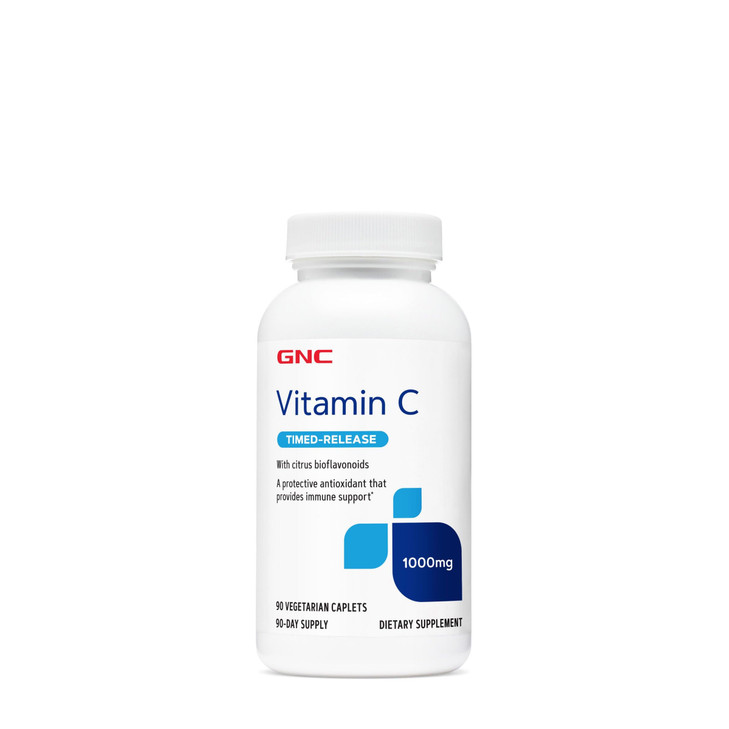 GNC Vitamin C 1000mg, 90 Caplets, Provides Immune Support