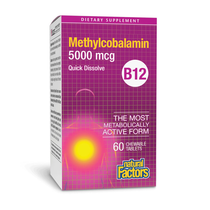 Natural Factors, Vitamin B12 Methylcobalamin 5000 mcg, Chewable Support