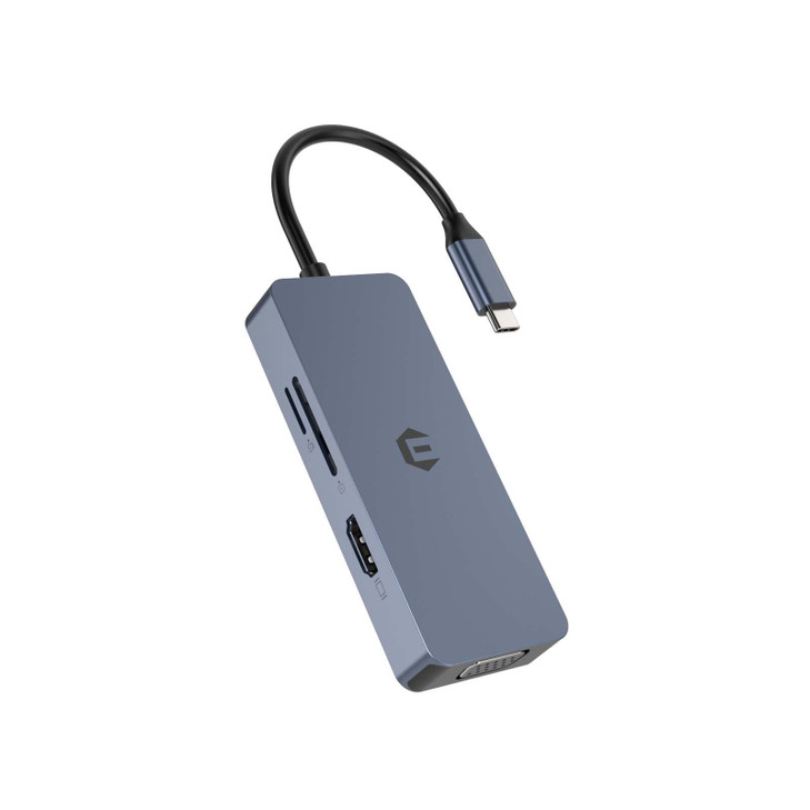 Tiergrade USB C Hub Multiport Adapter, 6-in-1 USB C Hub with 4K HDMI, VGA, SD/TF Card Readers, USB 2.0 Ports, USB C Hub Adapter Compatible with Dell