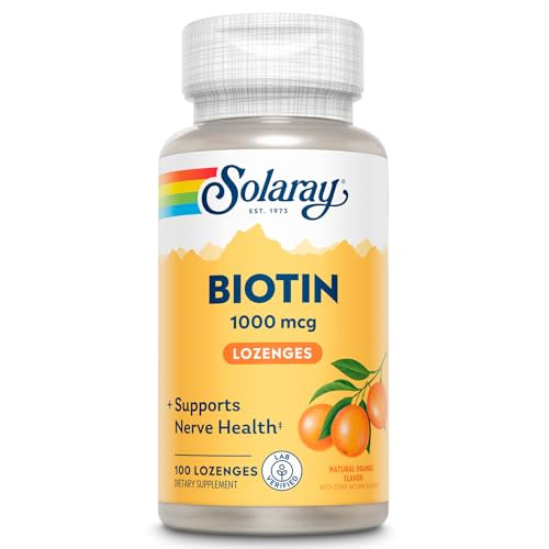SOLARAY Biotin 1000mcg Lozenges - Biotin Supplement with Vitamin