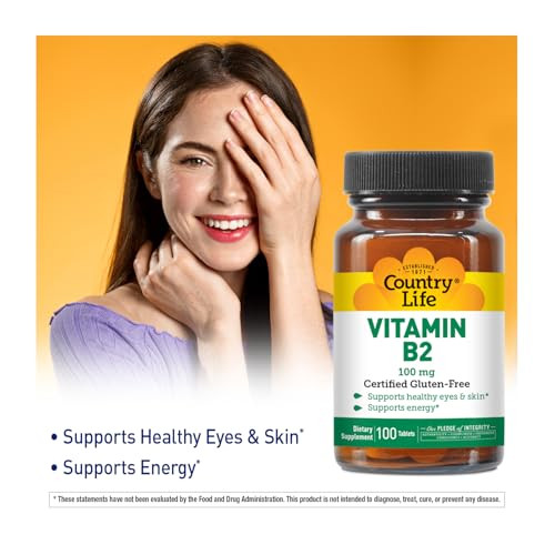 Country Life Vitamin B2 100mg Riboflavin Supplement