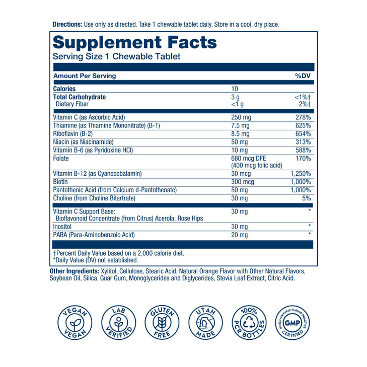 SOLARAY Vitamin B Complex Orange Chewables
