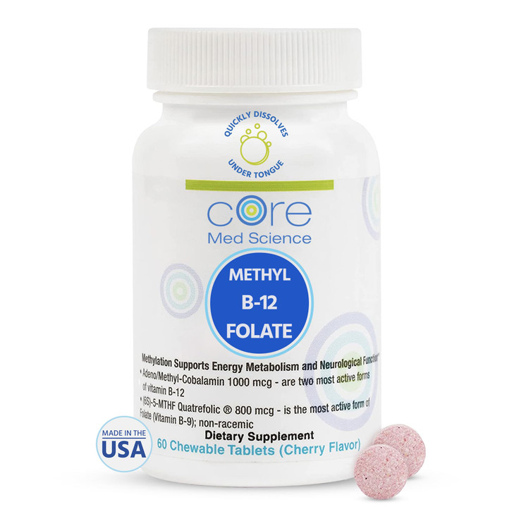 Core Med Science Methyl B12 Folate Supplement for Women & Men