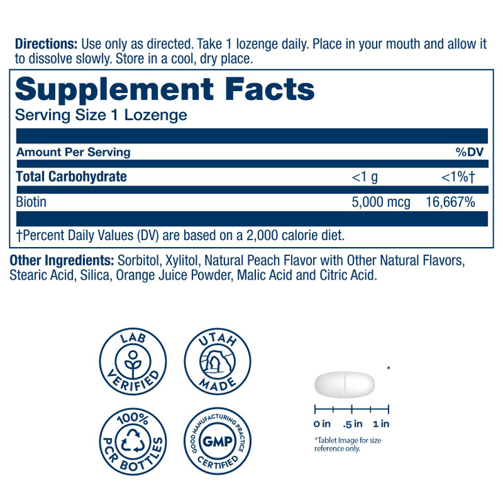 SOLARAY Biotin Supplement 5000 mcg