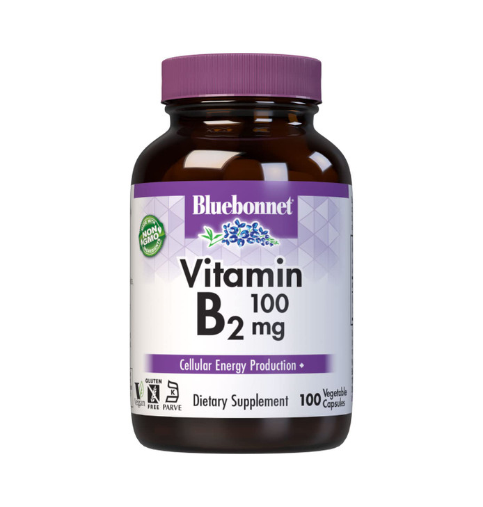 Bluebonnet Nutrition Vitamin B2 100 mg, For Cardiovascular and Nervous System