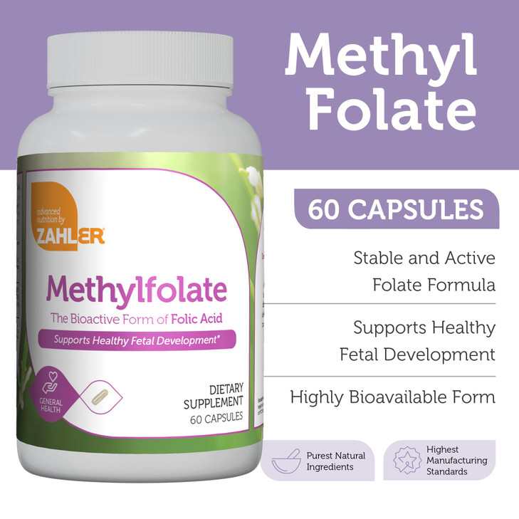 Zahler Methylfolate - Supports Healthy Fetal Development and Genetic Health