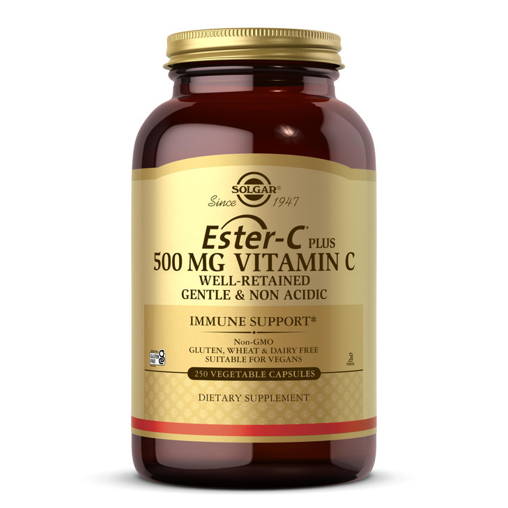 Solgar Ester-C Plus 500 mg Vitamin C (Ascorbate Complex), 250 Vegetable Capsules