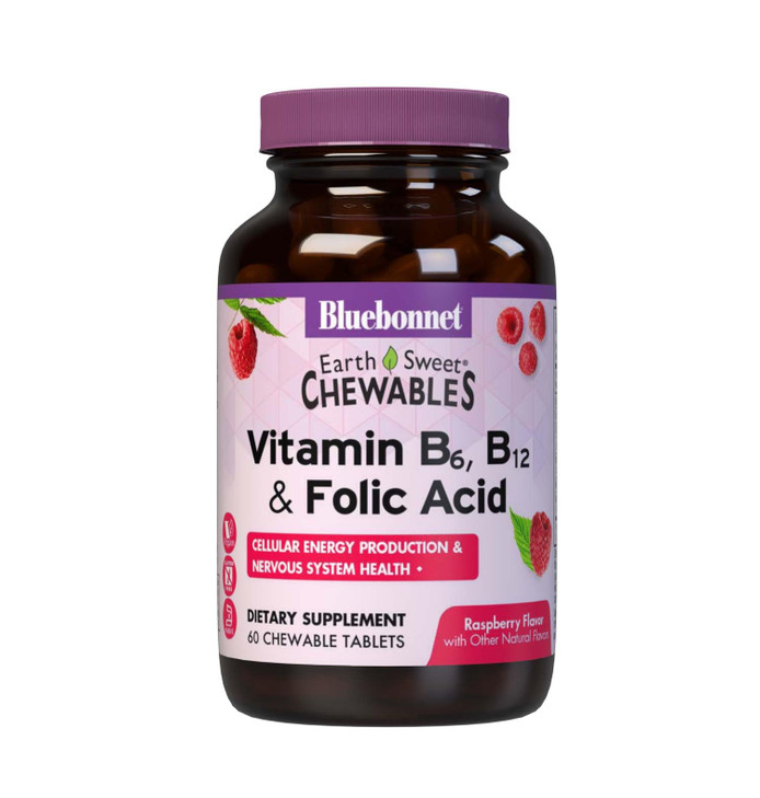Bluebonnet Nutrition Earth Sweet Vitamin B6, B12, Plus Folic Acid Chewable