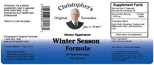 Christopher's Original Formulas Winter Season Formula, 100 Vegetarian Capsules