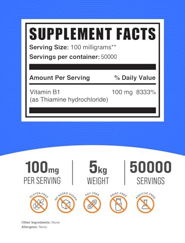 BulkSupplements Thiamine HCl Powder