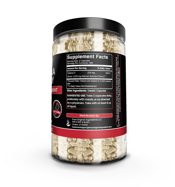 Pure Original Ingredients Acerola Cherry, (100 Capsules) Always Pure, No