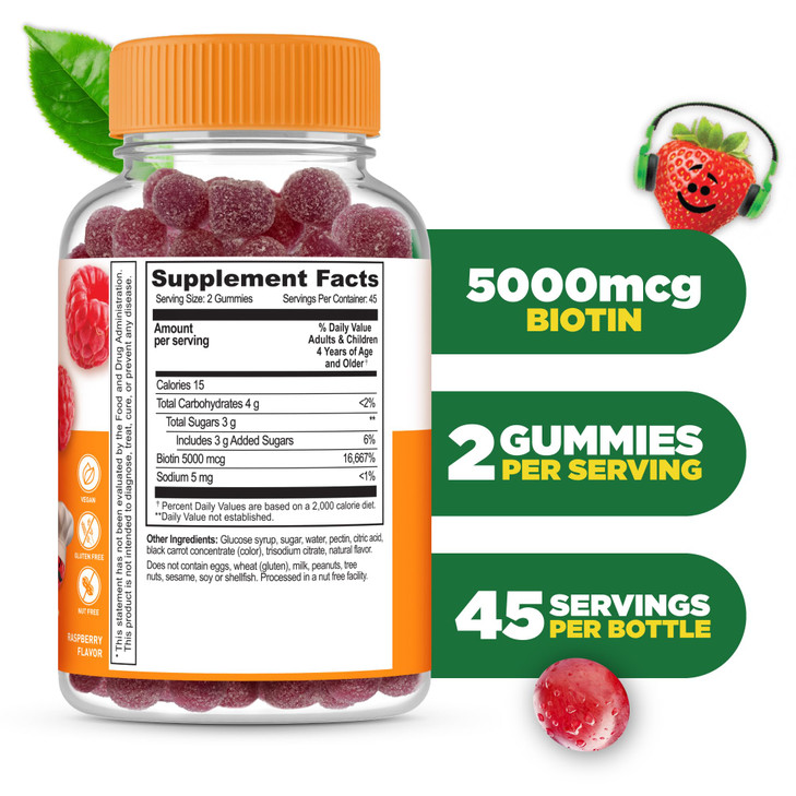 Lifeable Kids Biotin Gummies - 5,000mcg