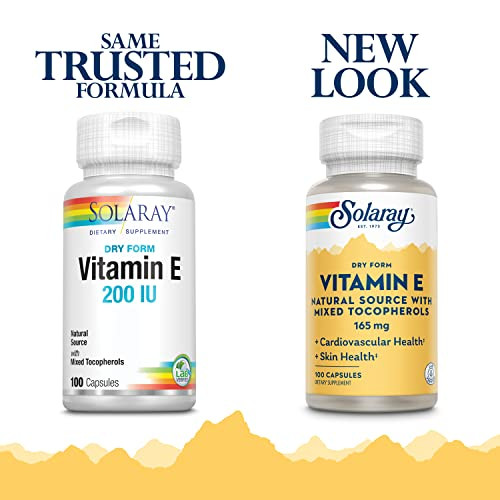 SOLARAY Vitamin E, Dry 200 IU w/Mixed Tocopherols