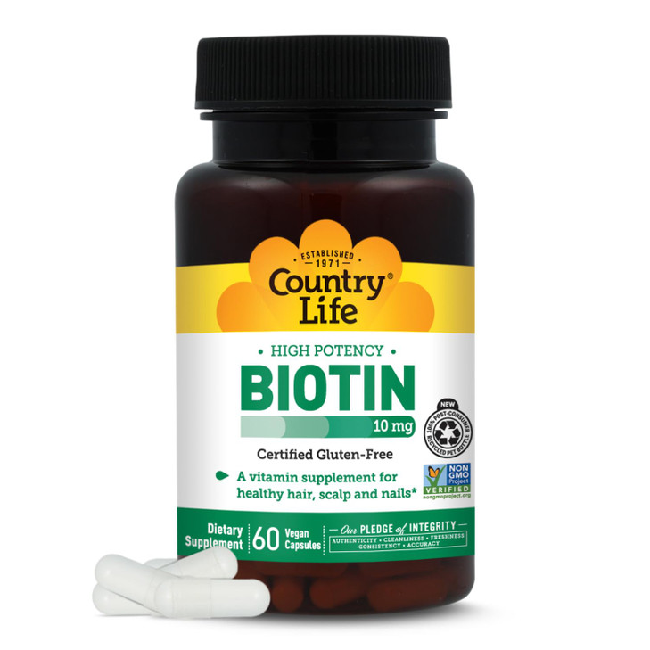 Country Life Vitamins High Potency Biotin 10,000 mcg (10 mg), 60 Count