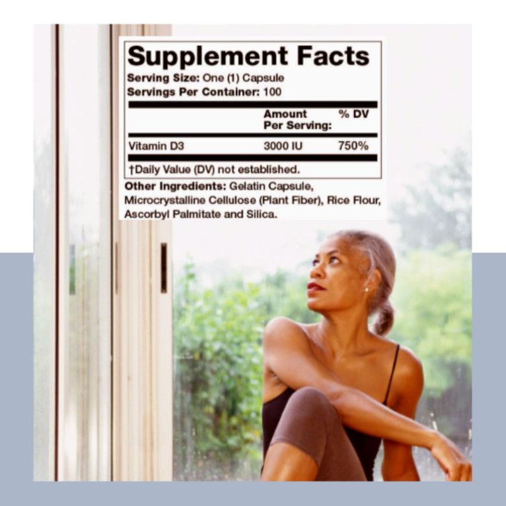 Olympian Labs Vitamin D3 3000 Iu 100 Capsules Supporting Strong Bones
