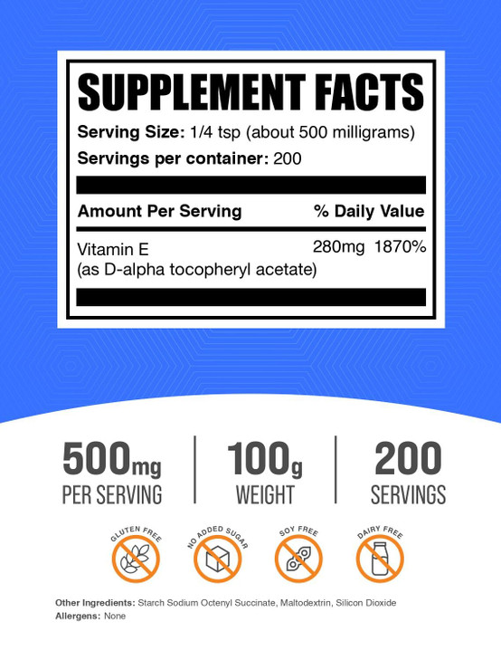 BulkSupplements.com Vitamin E 400 IU Powder