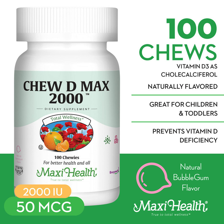 Maxi Health Chewable Vitamin D3 2000 IU Supplement