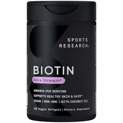 Sports Research Biotin 5,000mcg with Organic Coconut Oil