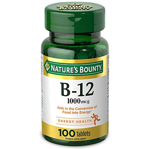 Nature's Bounty Natural Vitamin B12, 1000mcg, 100 Tablets (Pack of 2)