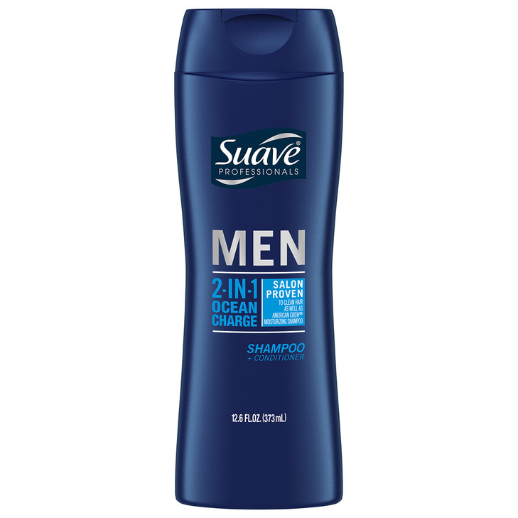 Suave Men 2 in 1 Shampoo and Conditioner, Ocean Charge, 12.6 Fl Oz (Pack of 1)
