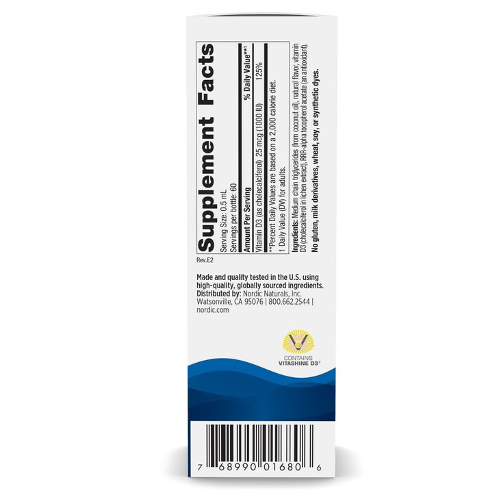 Nordic Naturals Plant-Based Vitamin D3 Liquid - 1 oz