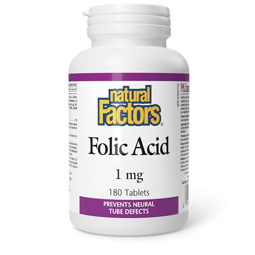 Folic Acid 1mg (180Tablets) Brand: Natural Factors