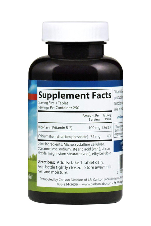 Carlson - B-2, 100 mg Riboflavin, Energy Production,