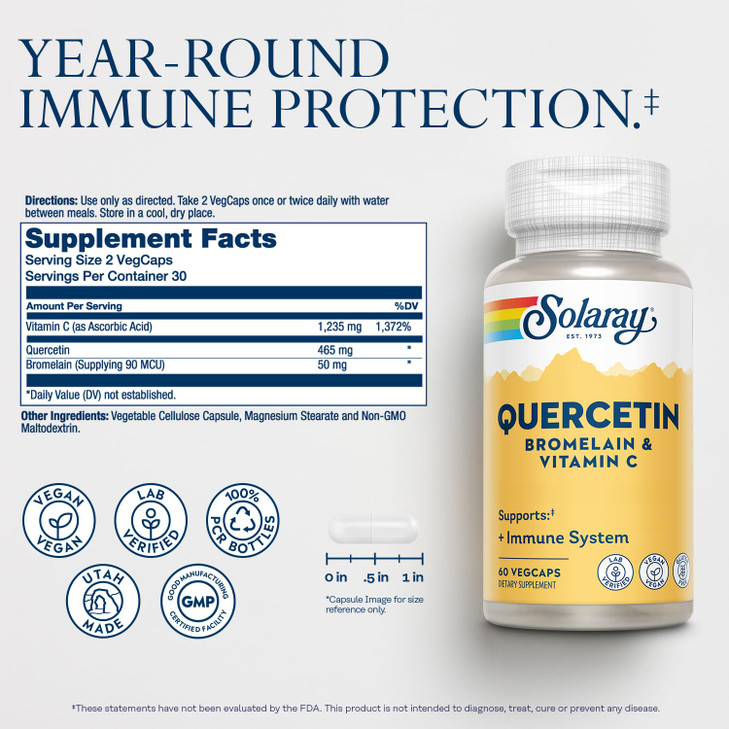 SOLARAY Quercetin with Bromelain and Vitamin C