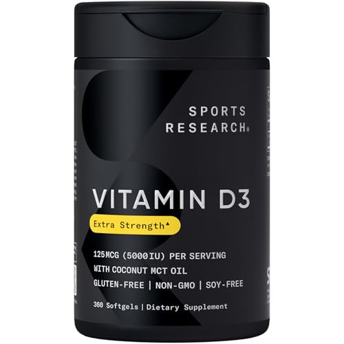 Sports Research Vitamin D3 w/Coconut MCT Oil