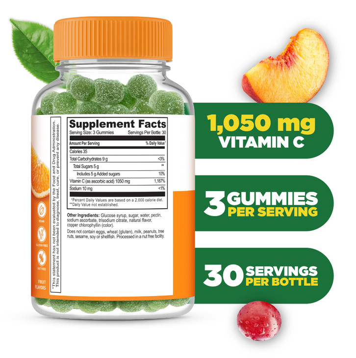 Lifeable Vitamin C - Great Tasting Natural Flavor Gummy Supplement