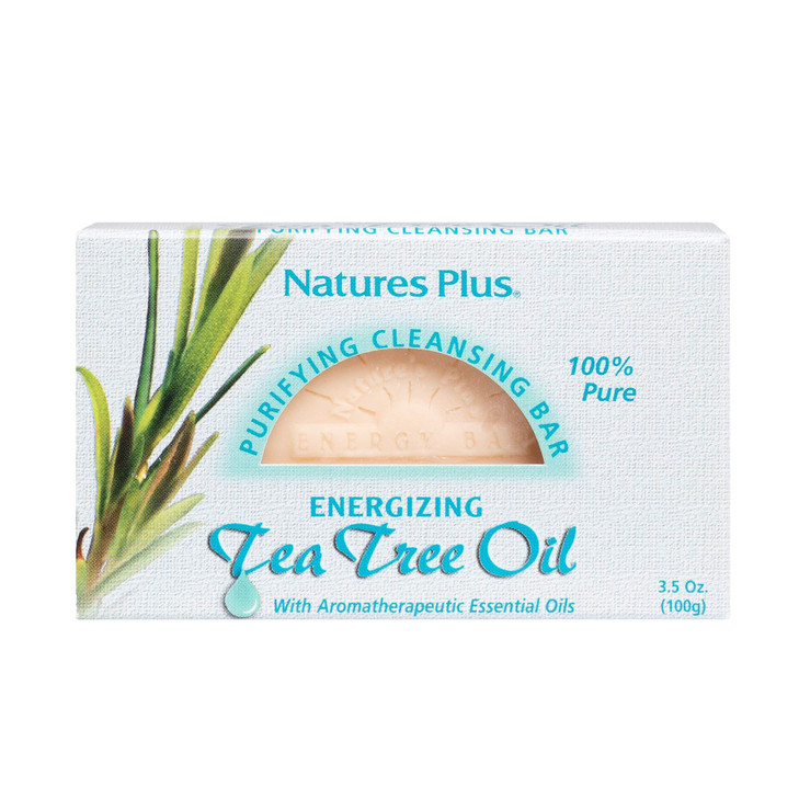 NaturesPlus Purifying Cleansing Bar - With Energizing Tea Tree Oil & Aromatherapeutic Essential Oils - Promotes Skin Health - 100% Pure & Natural - 3