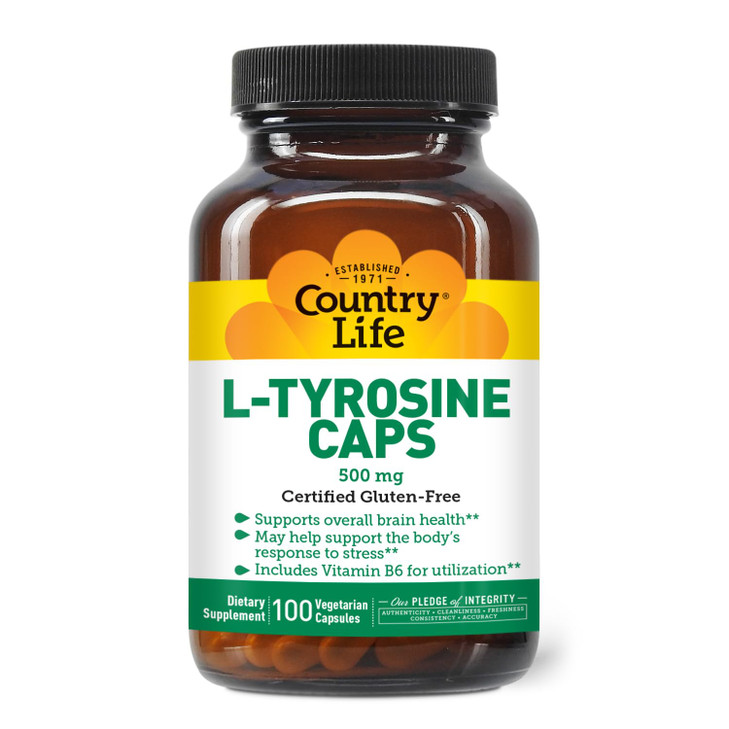 Country Life L-Tyrosine 500mg with Vitamin B6 Supplement