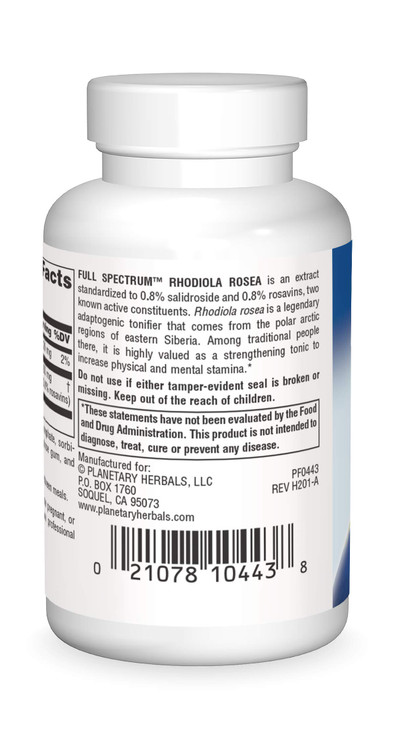 Planetary Herbals Full Spectrum Rhodiola Rosea Extract Tablets, 30 Count