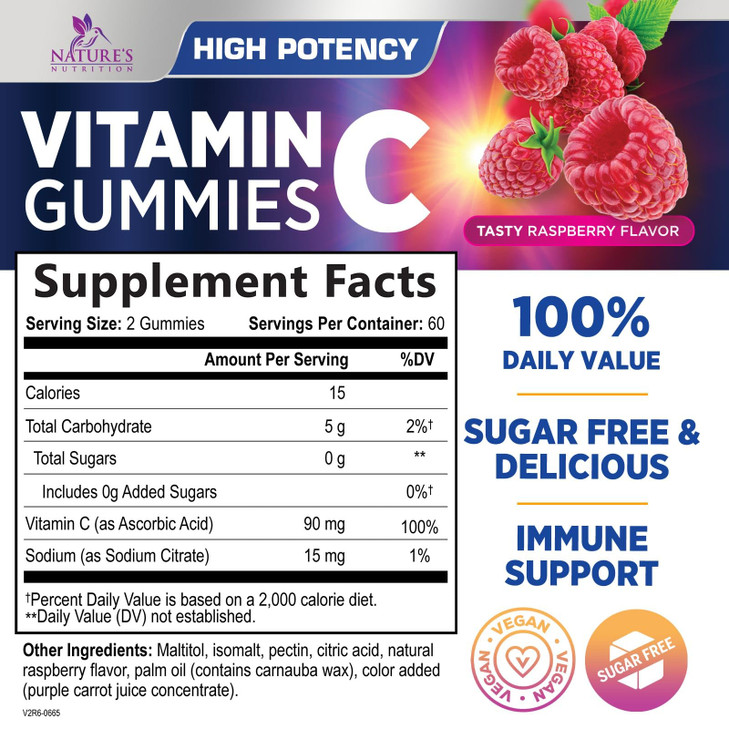 Vitamin C Gummies - 100% of Daily Vitamin C & Sugar Free