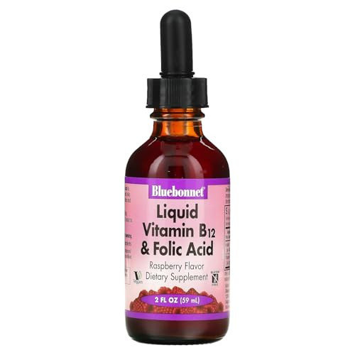 Bluebonnet Nutrition Liquid Vitamin B12 & Folic Acid, for Energy Boost*