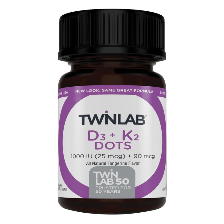 Twinlab Vitamin D3 1000 + K2 Dots - Bone & Heart Health