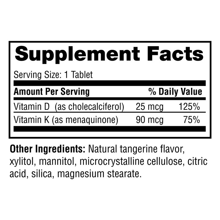 Twinlab Vitamin D3 1000 + K2 Dots - Bone & Heart Health