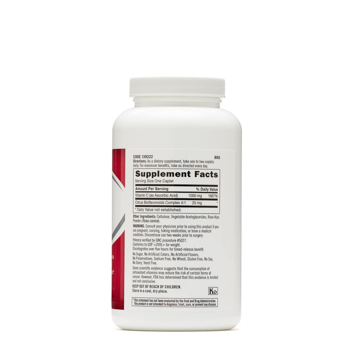 GNC Vitamin C 1000 with Bioflavonoids and Rose Hips Timed Release 180 Tablets